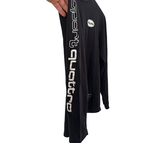 Period Correct Men's Sz Large LAudi Sport Quattro Black Long Sleeve - Picture 5 of 11